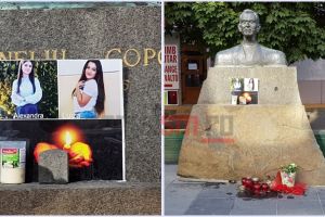 FOTO. Altar în memoria fetelor ucise în Caracal, în centrul Sătmarului