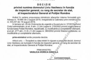 BREAKING - Cine este noul şef al Poliţiei Române