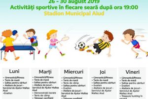 “Vara aiudeană” se încheie, promovând un stil de viaţă sănătos. Săptămâna în mişcare, în perioada 26-30 august, pe stadionul “Metalul”