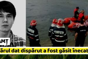 NEAMȚ: Tânărul dat dispărut a fost găsit înecat