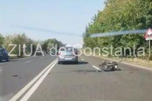 Accident rutier in Tuzla, intre o motocicleta si un autoturism (galerie foto)