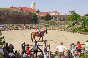 Show unic în Cetatea Oradea: Zeci de fetiţe talentate din trei judeţe au făcut acrobaţii pe cai (FOTO / VIDEO)