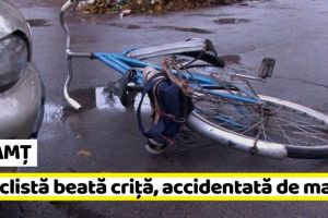 NEAMȚ: O tânără biciclistă, beată criţă, accidentată de maşină