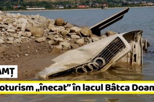 NEAMȚ: Autoturism „înecat” în lacul Bâtca Doamnei (FOTO)