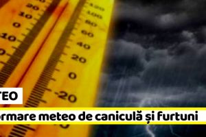METEO: Informare meteo: 3 zile cu furtuni şi caniculă