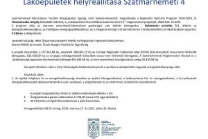 Comunicat de presă „Reabilitare clădiri rezidenţiale Satu Mare 4” – limba maghiară
