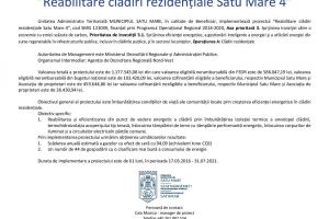 Comunicat de presă „Reabilitare clădiri rezidenţiale Satu Mare 4” – limba română