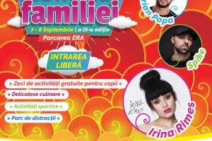 Festival fără precedent, la ERA Park Oradea: O mulţime de activităţi, dar şi concerte Irina Rimes, Dorian Popa şi Spike, la Festivalul Familiei
