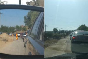 FOTO/ ȘTIREA TA| Coloană interminabilă pe principalele drumuri de acces Pâclişa-Vinţu de Jos. Traficul este îngreunat de lucrările la carosabil