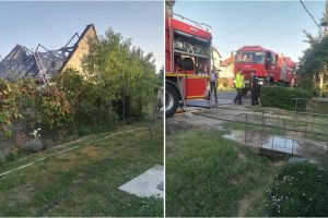 FOTOGALERIE. Incendiu la o casă din Păuleşti. Pompierii au intervenit de urgenţă