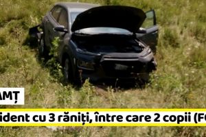 NEAMȚ: Accident cu 3 victime, printre care 2 copii (FOTO)