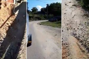 FOTO/VIDEO ȘTIREA TA| Drum de groază în Răchita, după inundaţii. Autorităţile „dorm, localnicii se pun pe treabă