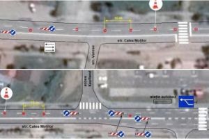 FOTO: BENZI REVERSIBILE, de mâine, pe Calea Moţilor. Măsuri de fluidizare a traficului rutier, întreprinse de Primăria Alba Iulia