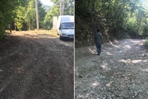 FOTO: Drumul judeţean spectaculos care trece prin Cheile Cibului, intră în reabilitare. CJ Alba a început asfaltarea celor 800 de metri din DJ 705 D, la limita cu judeţul Hunedoara