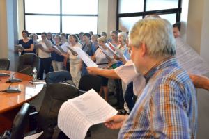 Corului Bach din Nurnberg, miniconcert la Primărie, înaintea spectacolului de la Biserica Neagră