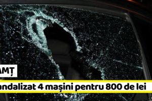 NEAMȚ: A vandalizat 4 maşini de unde a furat bunuri de 800 de lei