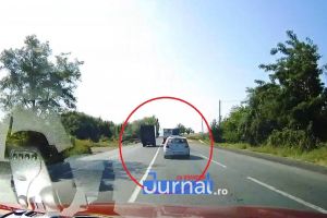 VIDEO: Depăşire criminală a unui şofer din Vrancea, surprinsă de o cameră de bord