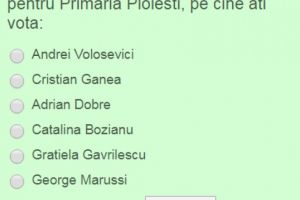 SONDAJ/ Daca duminica ar avea loc alegeri pentru Primaria Ploiesti, pe cine ati vota?