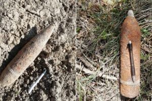 FOTO: Două proiectile explozive găsite lângă Iernut!