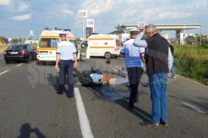 Accident grav la Comarnic, pe DN1. Un pieton a murit dupa ce a fost lovit de un motociclist