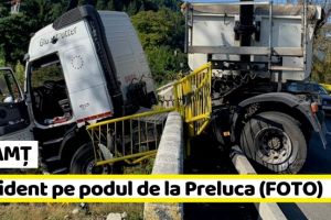 NEAMȚ: Accident pe podul de la Preluca (FOTO)