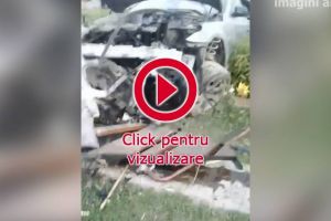Un şofer grăbit a făcut prăpăd cu maşina în curtea unei case