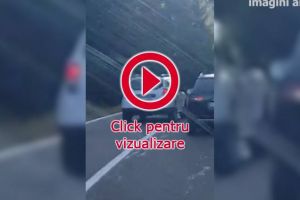 Depăşire inconştientă, în curbă, efectuată de şoferul unei maşini MAI a Prefecturii Suceava