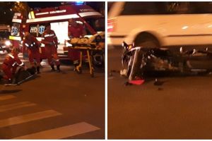 Motociclist la spital din cauza unei şoferiţe care nu a acordat prioritate, la Timişoara