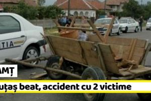 NEAMȚ: Accident cu 2 victime provocat de un căruţaş rupt de beat