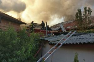 Mai multe case, mistuite de flacari la Tulcea (video)