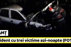NEAMȚ: Căruţă spulberată de maşină, azi-noapte. 2 tineri şi un copil, la spital (FOTO)