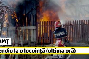 NEAMȚ: Incendiu la o locuinţă. Proprietara a suferit un atac de panică (ultima oră)