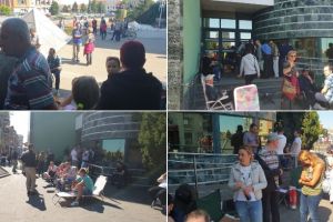 FOTO/VIDEO: Coadă ca pe vremea lui Ceauşescu în faţa Primăriei pentru locurile de parcare. Albaiulienii s-au pus la rând cu o zi înaintea înscrierilor