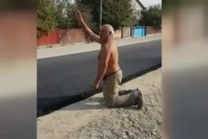VIDEO. Reacţia incredibilă a unui bărbat când vede prima dată asfalt în satul lui