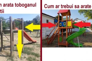Alo, SGU!!! Toboganele mortii din parcul Nichita Stanescu, la un pas sa faca prima victima! Un copil a cazut in cap, de la inaltime
