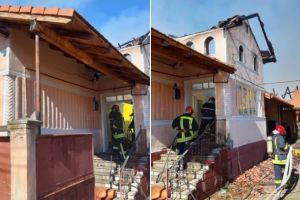 FOTO/VIDEO: INCENDIU la o locuinţă în Șard. Intervin pompierii şi SVSU Ighiu, cu două autospeciale