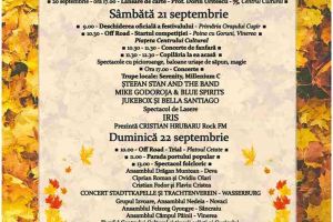 21-22 septembrie – Festivalul „Toamna Cugireană” 2019, la a XXII-a ediţie: Concursuri, concerte, spectacol de lasere, printre surprizele pregătite. PROGRAM