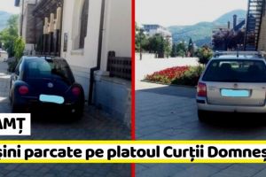 NEAMȚ: Maşini parcate pe platoul Curţii Domneşti. Proprietarii, amendaţi (FOTO)