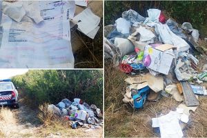 FOTO. Prinsă în flagrant în timp ce arunca gunoaie. Amendată şi pusă să cureţe