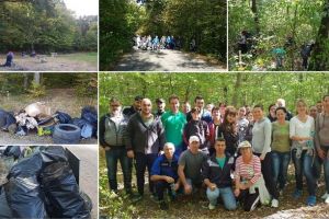 FOTO: Angajaţi ai primăriei Aiud şi ai instituţiilor subordonate, implicaţi într-o acţiune de ecologizare a Pădurii Sloboda