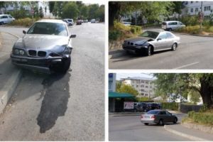 BMW buşit şi abandonat pe domeniul public