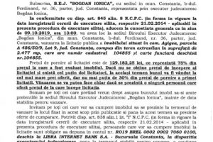 Imobil din comuna Agigea scos la vanzare prin licitatie publica