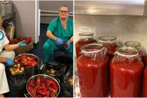 FOTO Spitalul de Pneumoftiziologie se pregăteşte de iarnă – Bucătăresele au pus legume la conservat
