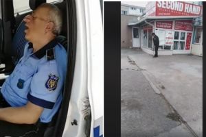 VIDEO. Poliţia locală la datorie: Un politist local filmat mort de beat pe stradă, iar un altul dormind în maşina de serviciu