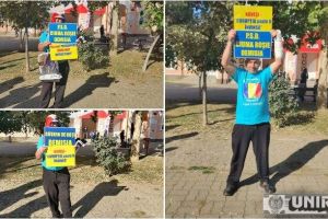 FOTO, VIDEO. Un singur PROTESTATAR la vizita premierului Viorica Dăncilă la Alba Iulia: „Protestez pentru multe neajunsuri din ţara asta”