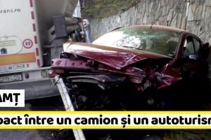 NEAMȚ: A depăşit o căruţă şi a intrat cu maşina într-un camion (FOTO)