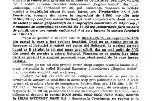 Bogdan Ionica organizeaza licitatie publica in vederea vanzarii unui imobil din comuna Istria