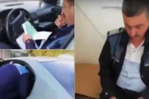 VIDEO. Un poliţist prins de colegii din Baia de Arieş fără asigurare şi refuză să dea plăcuţele de înmatriculare jos