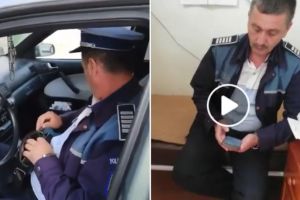 VIDEO. Poliţist prins de un alt poliţist în trafic fără asigurare. A refuzat să predea numerele