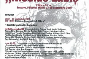 Festivalul naţional de poezie „Nicolae Labiş”, ediţia a 51-a, la Suceava, Fălticeni, Mălini